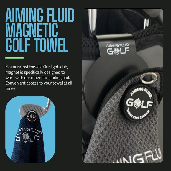 Magnetic Golf Towel & Magnetic Landing Pad For All Golf Bag Styles - Picture 3 of 5